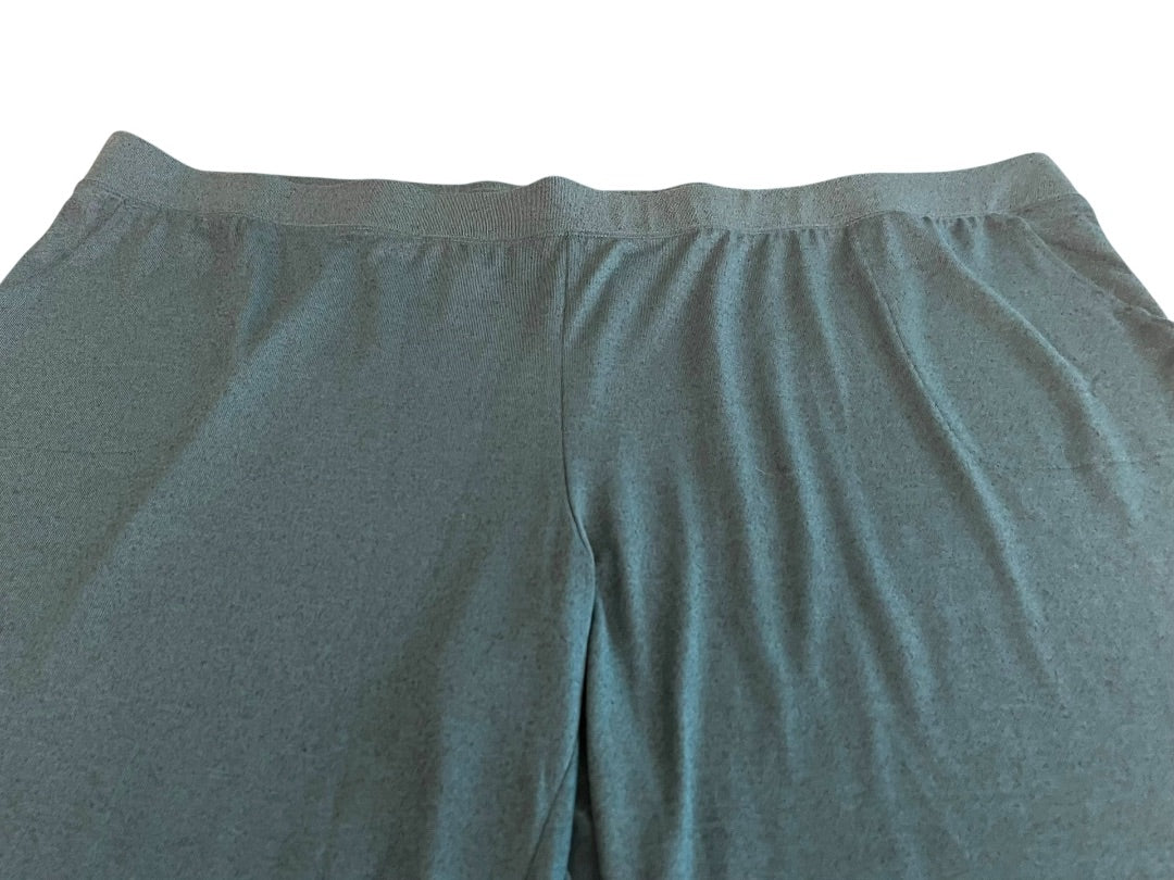 5X Sport Savvy Elastic Waist Loose Fit Knit Pants Pockets Teal