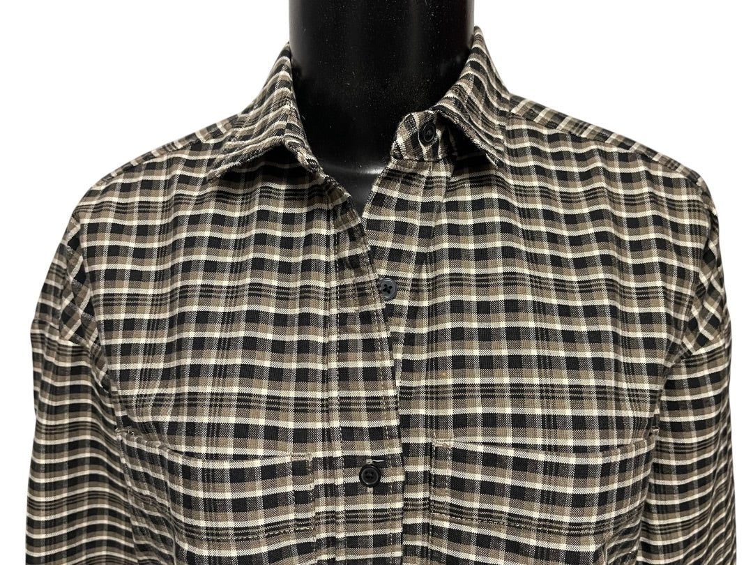 XXS Everlane Button Up Shirt Womens Oversize Collared Plaid Cotton Shirt