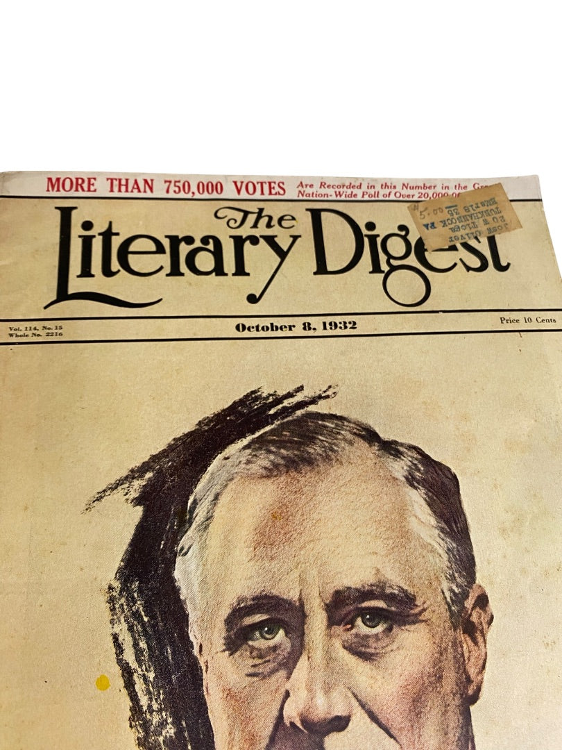 The Literary Digest October 8 1932 Magazine Franklin D Roosevelt