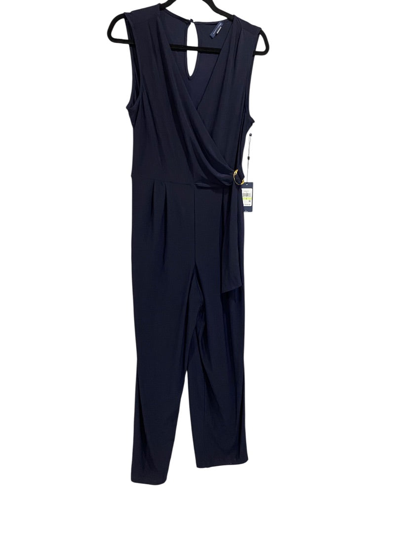 Size 4 Tommy Hilfiger New Navy Blue Sleeveless Womens Jumpsuit Pockets