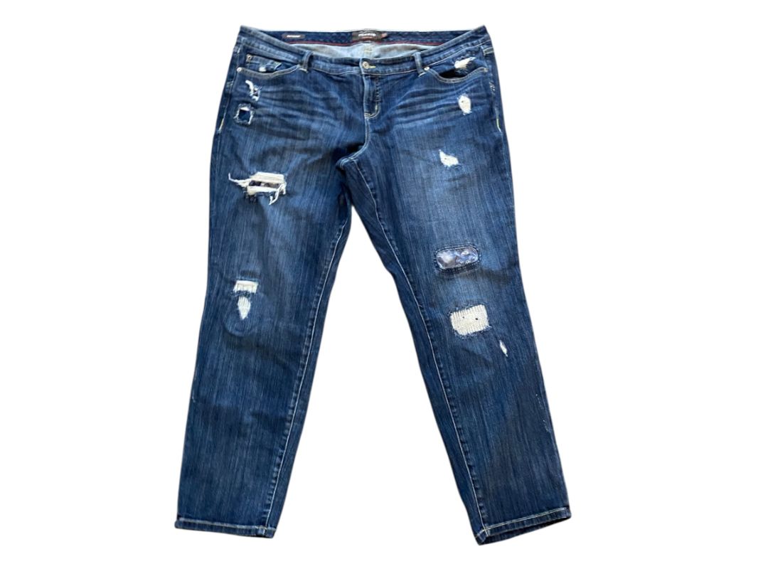 Size 22R Torrid Womens Distressed Boyfriend Jeans Plus Size Patches