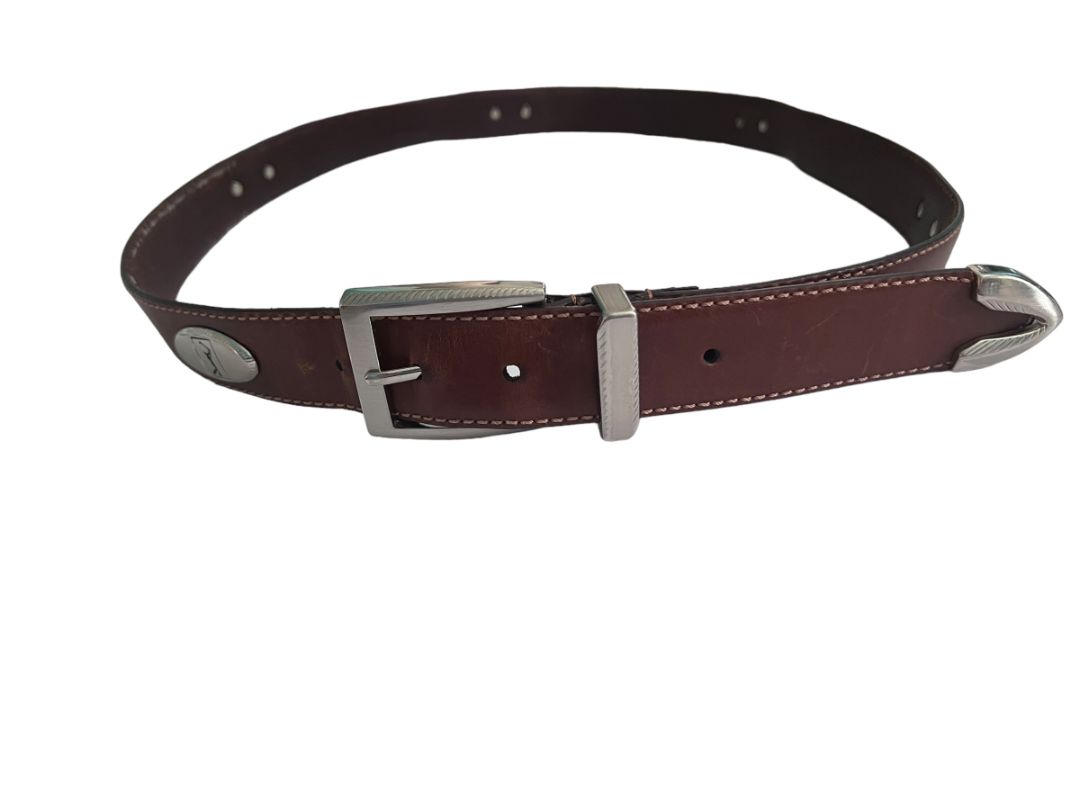 40 PGA Tour Brown Men's Medalion Golf Belt Leather