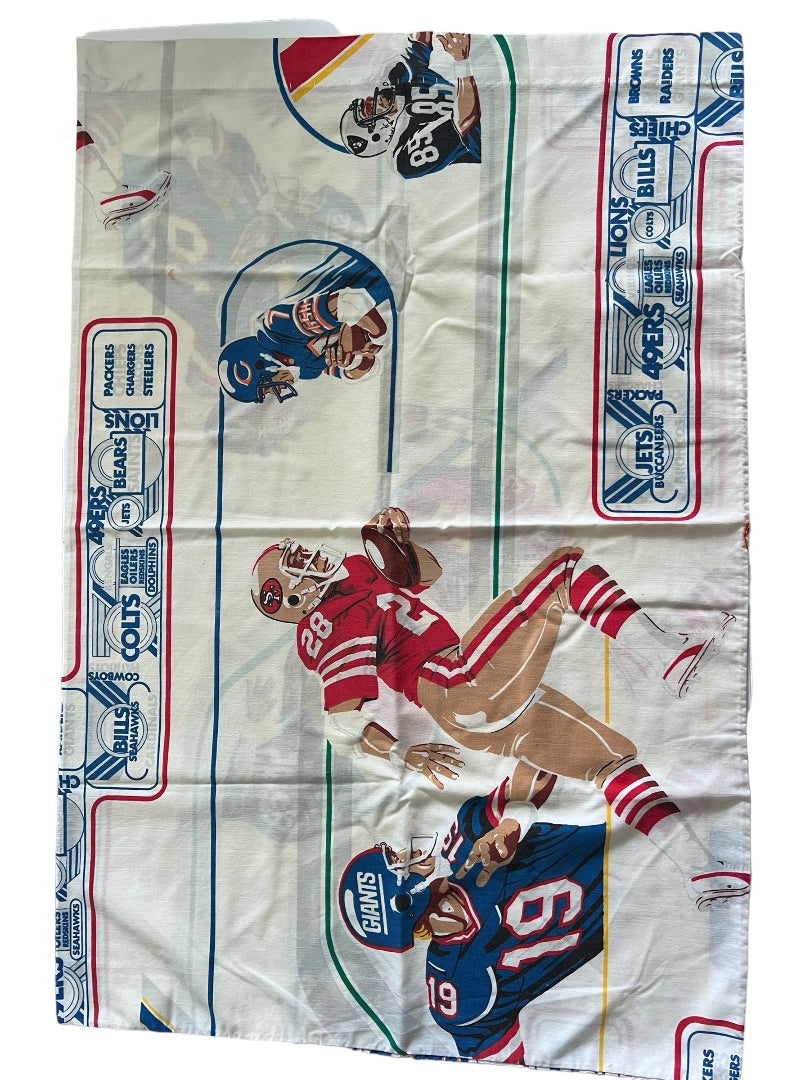 Vintage NFL Pillowcase Football Handmade with Vintage Fabric