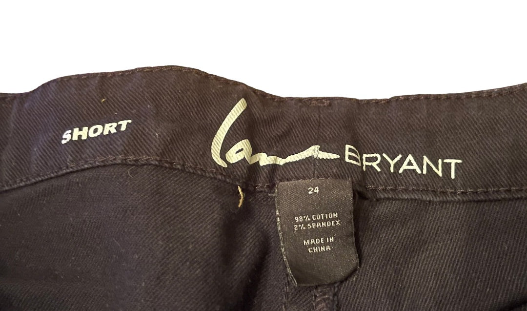 Size 24 Lane Bryant Shorts Black Denim Distressed Shorts Pockets Jeans Plus Size