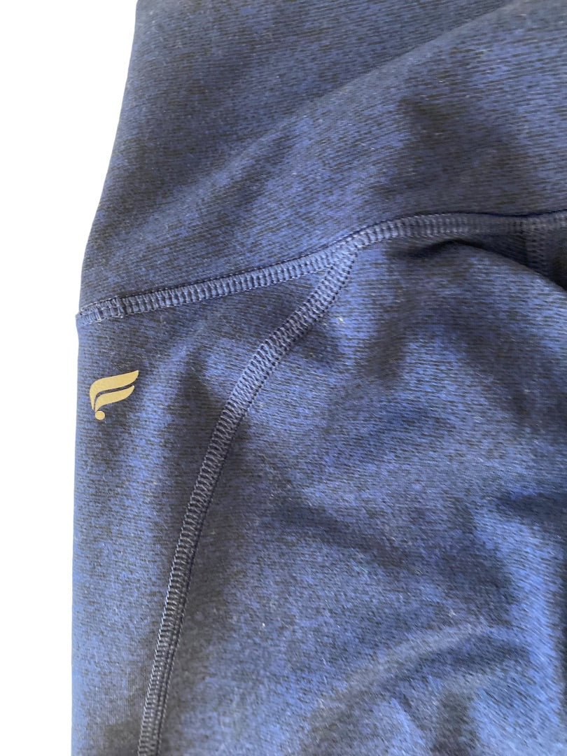 XS Womens Blue Black Leggings Athletic Wear 24" Inseam Crop Capri