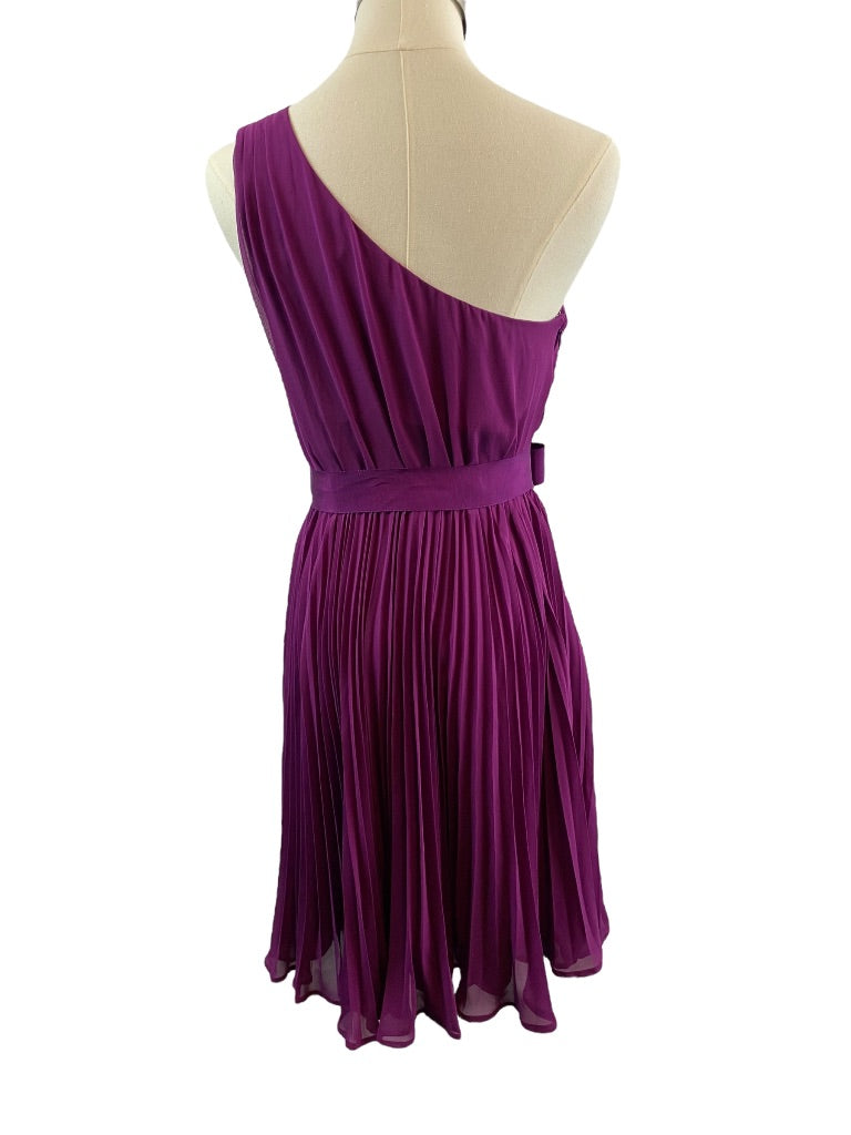 Size 2 The Limited Women's Purple Pleated One Shoulder Sleeveless Ribbon Belt