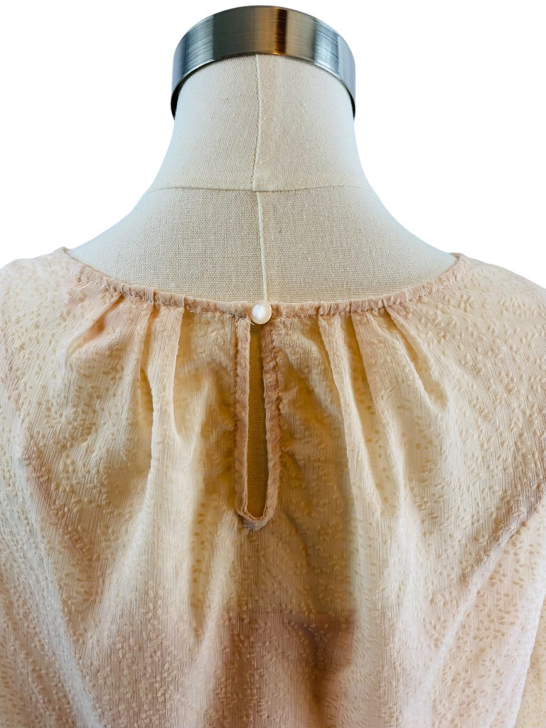 XS Lauren Conrad Women's Blush Pink Sheer Flocked Blouse and Camisole