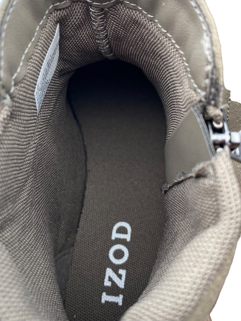 Size 8.5 Izod Women's New Mila Zip Sneaker Boot Gray Faux Suede Memory Foam