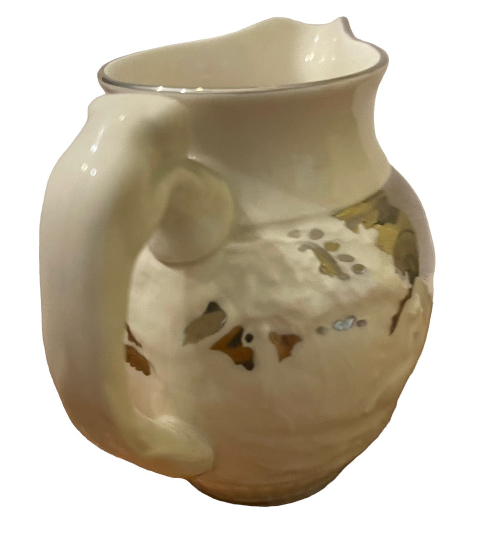 Vintage Wedgwood Eturia Barlaston Creamer Ivory Silver Horse Hound Hunt 4"h