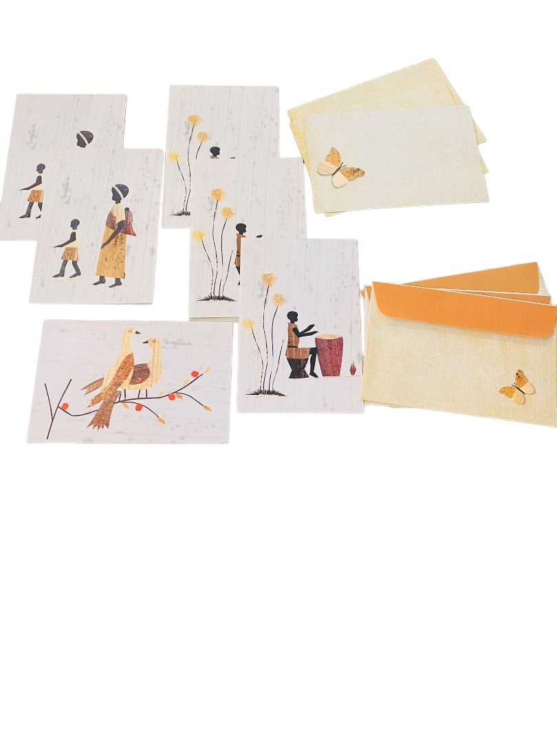 12 New Blank Inside Notecard and Envelope 6" x4" 2 Different Patterns