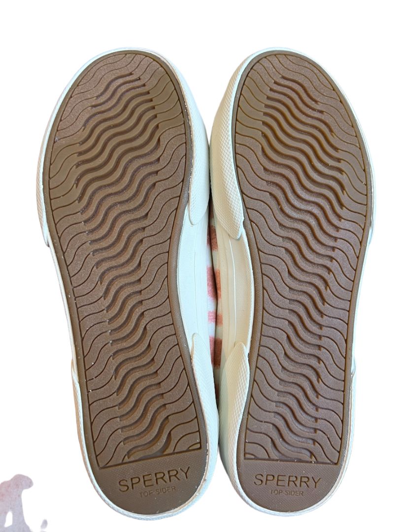 8.5 NWOB Sperry Lounge Away 2 Tye Dye Sneakers Peach Orange White STS87260