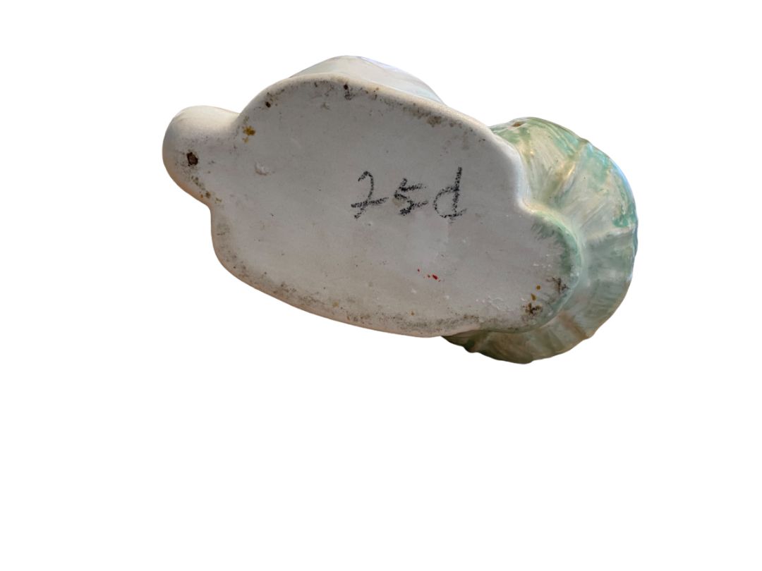 Vintage Pottery Bunny Rabbit Planter Cabbage