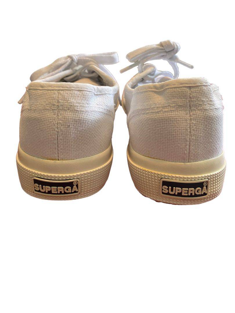 9 (40) Superga White Canvas Sneakers Lace Up
