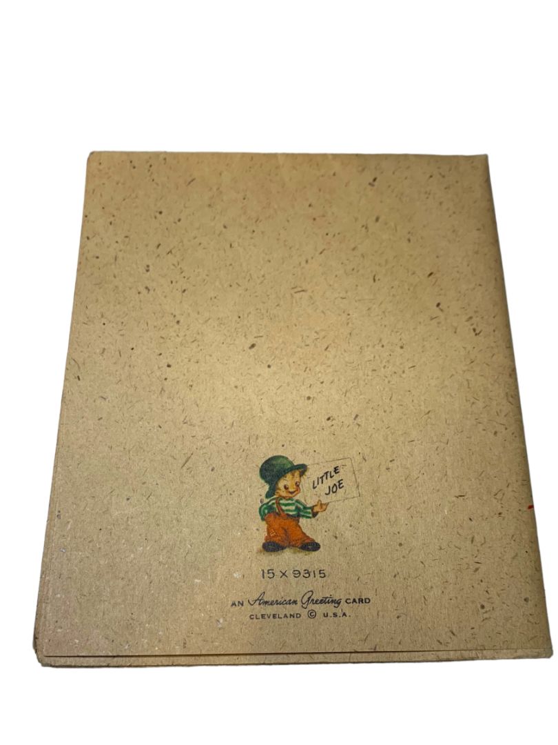 Vintage American Greeting Little Joe Christmas Card Unfolding Large 9315 Cleveland