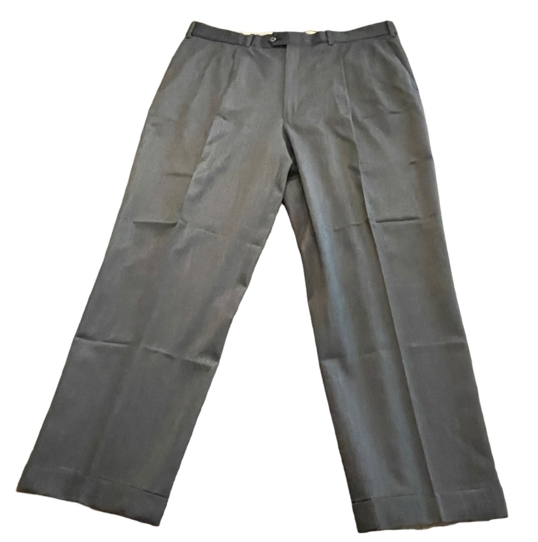Size 40R JB Britches Nordsrom Mens Cuffed Pleated Winston Dress Pants Worsted Wool Mid Gray Italy