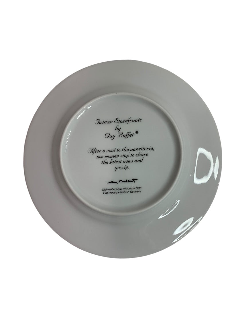Guy Buffet Tuscan Storefronts Salad Plate Panetteria Gossip 8 Inch