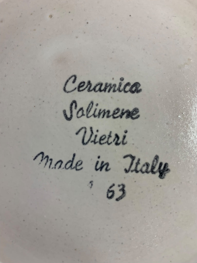 Solimene Vietri Midcentury Floral A63 Plate Italy Pottery 9 Inch