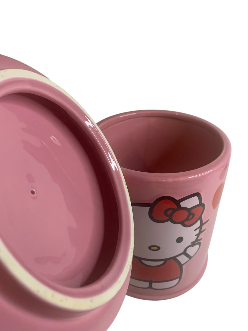 Hello Kitty Ceramic Cookie Jar Canister Pink Sanrio 2012