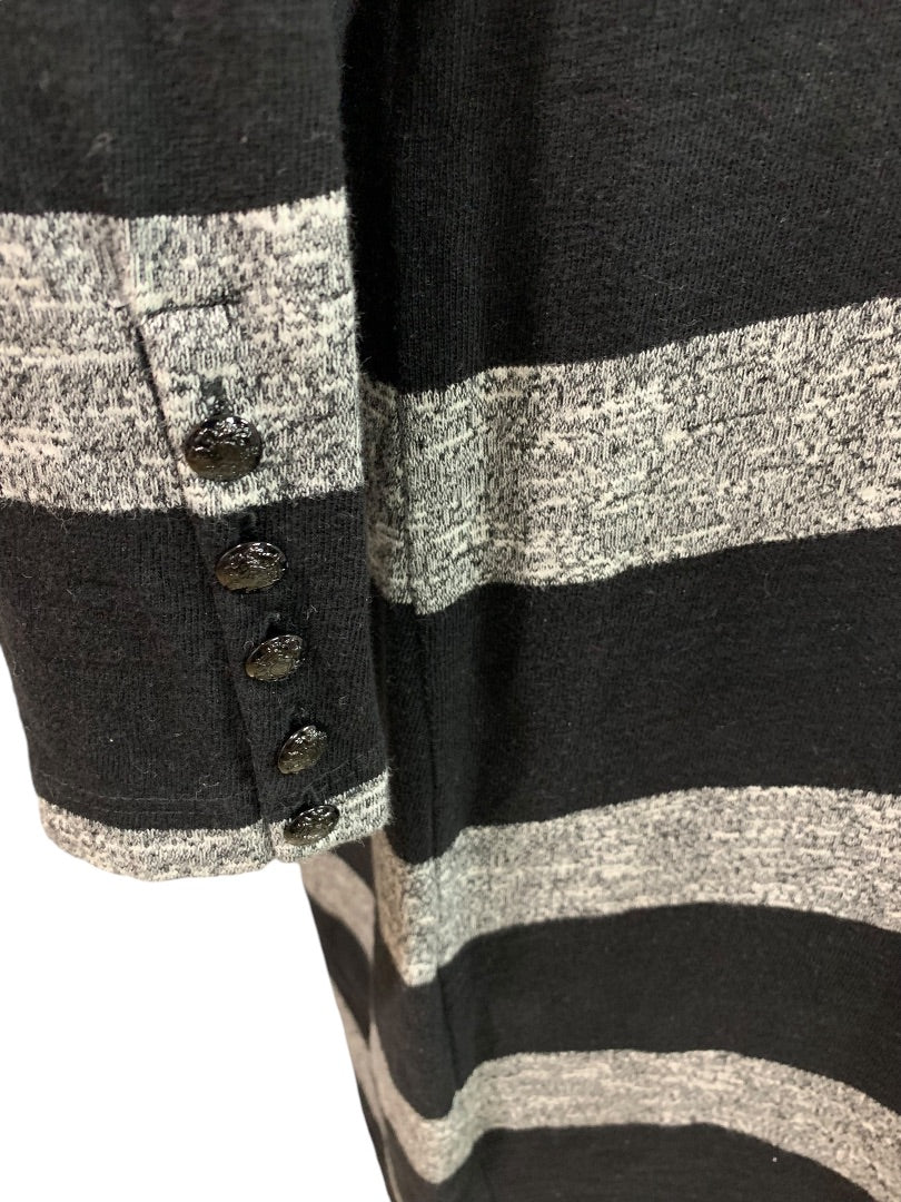 XL J.Crew Black Gray Boat Neck Dress Cotton Style 02665