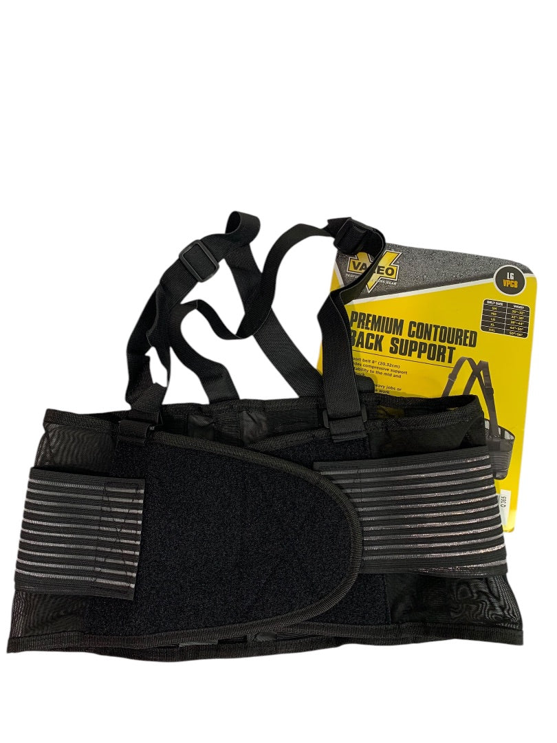Large Valeo Premium Contoured Back Support Belt 8" Waist 38-44"
