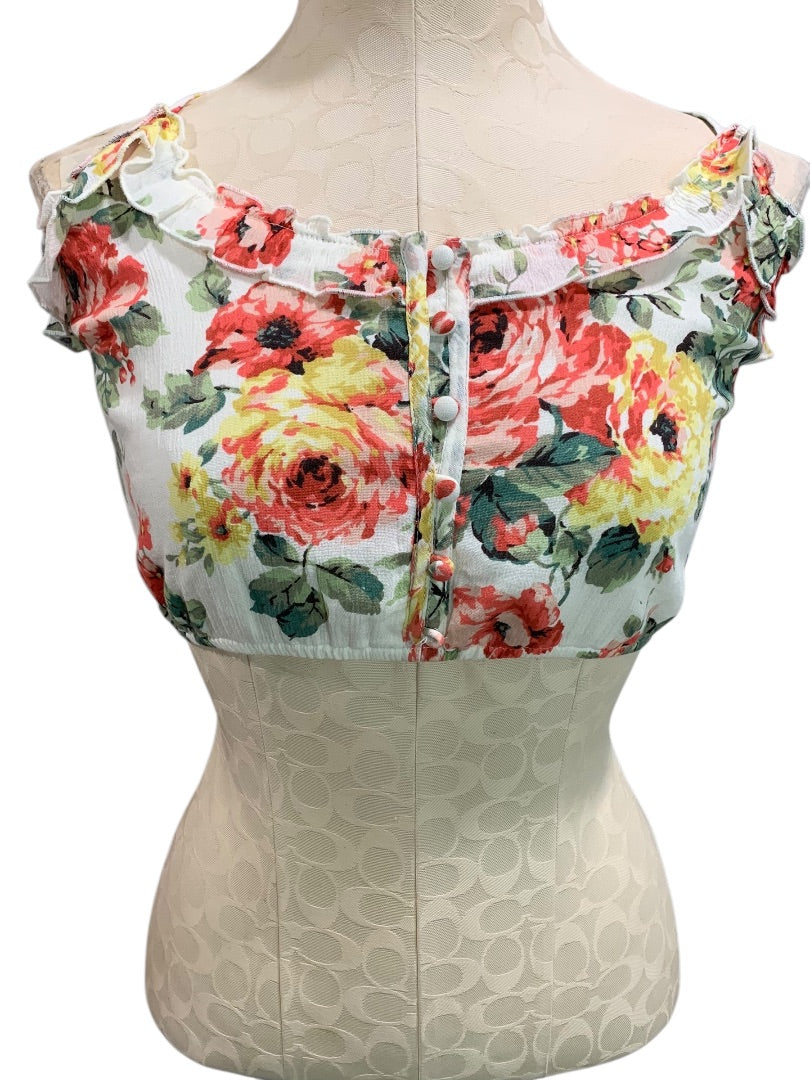 Small Abercrombie & Fitch Womens New Crop Top Peasant Floral