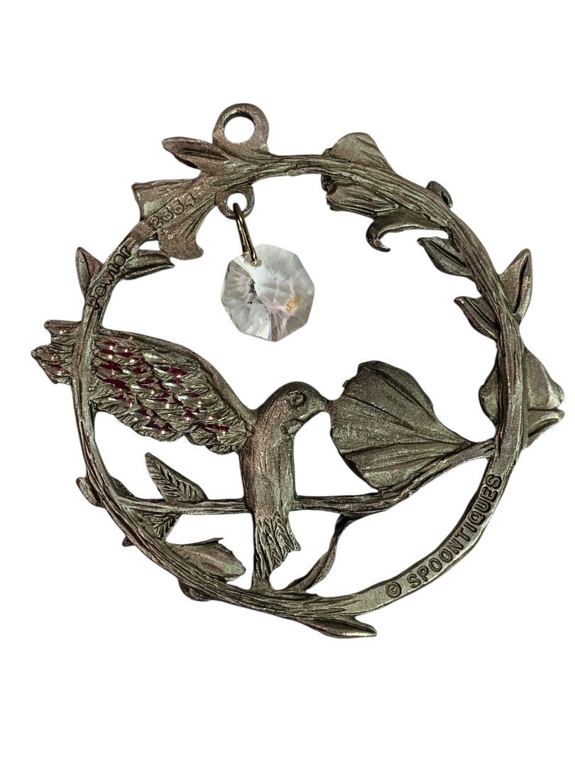 Spoontiques Pewter Ornament Suncatcher Prism Hummingbird 3" #2354