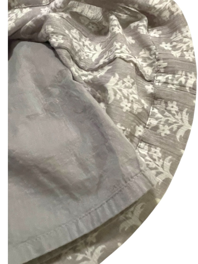 7-8 Years Mini Boden Capsleeve Girls Lined Floral Cotton Dress Gray