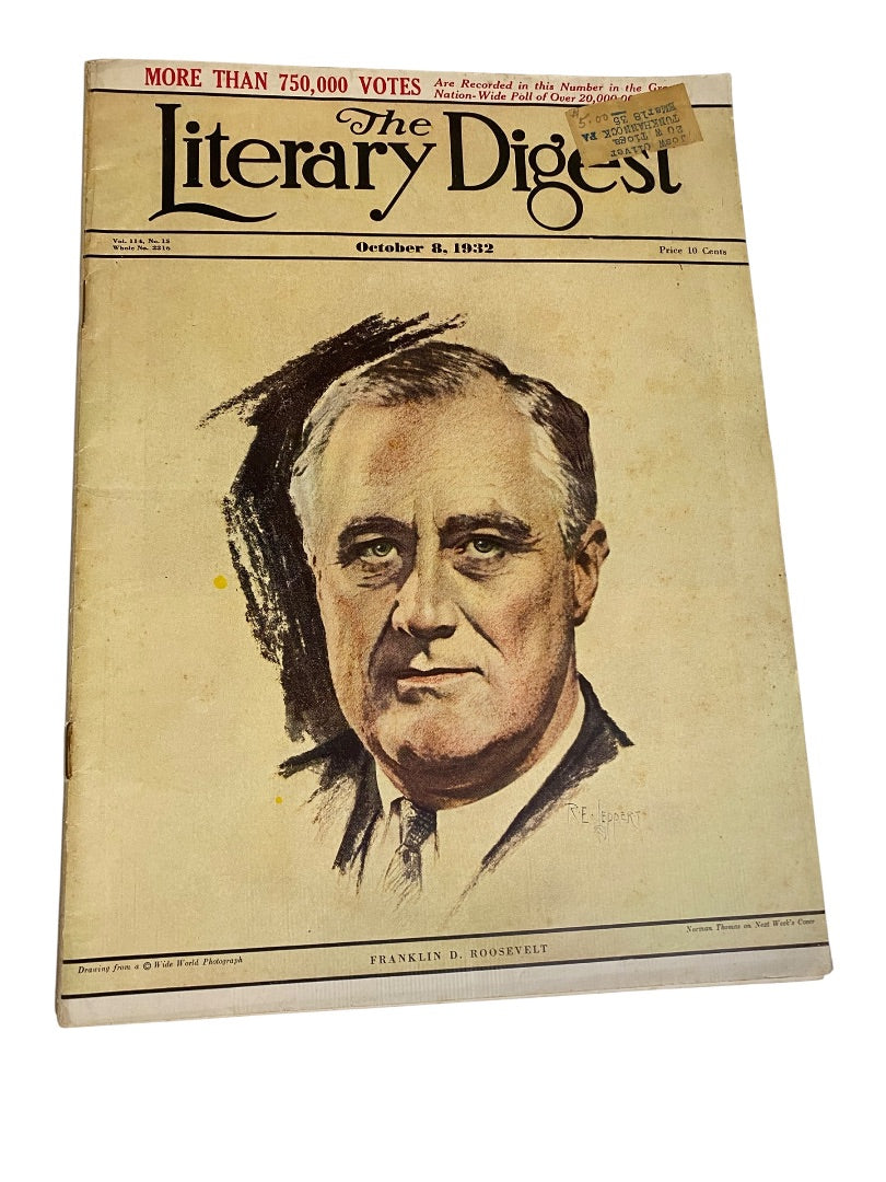 The Literary Digest October 8 1932 Magazine Franklin D Roosevelt