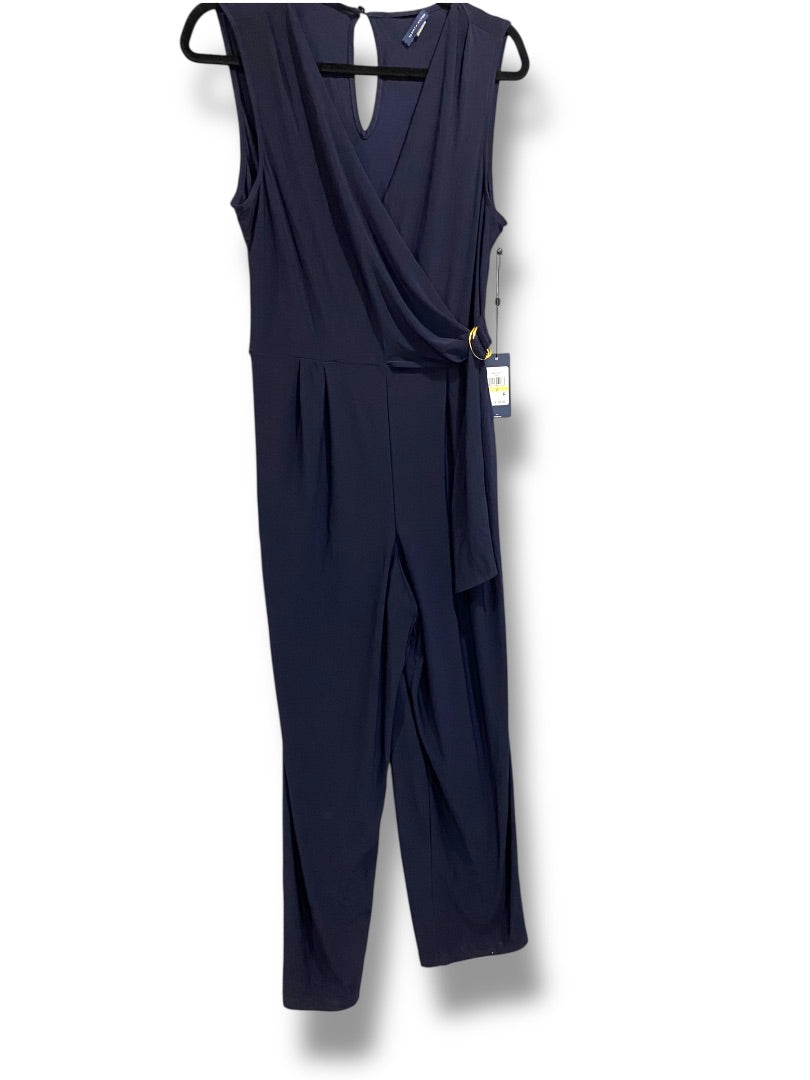 Size 4 Tommy Hilfiger New Navy Blue Sleeveless Womens Jumpsuit Pockets