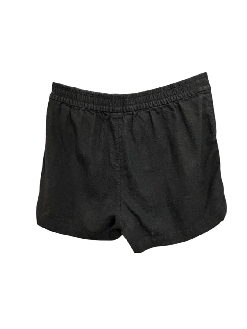 XXS J.Crew Womens Black Pull On Shorts Linen Blend Elastic Drawstring