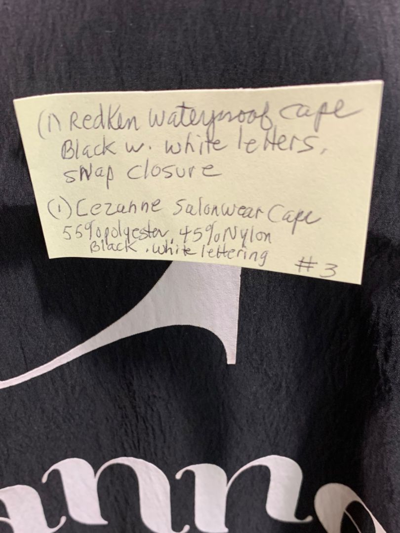 Set of 2 Black Hair Styling Capes Redken Cezanne Salon Barber