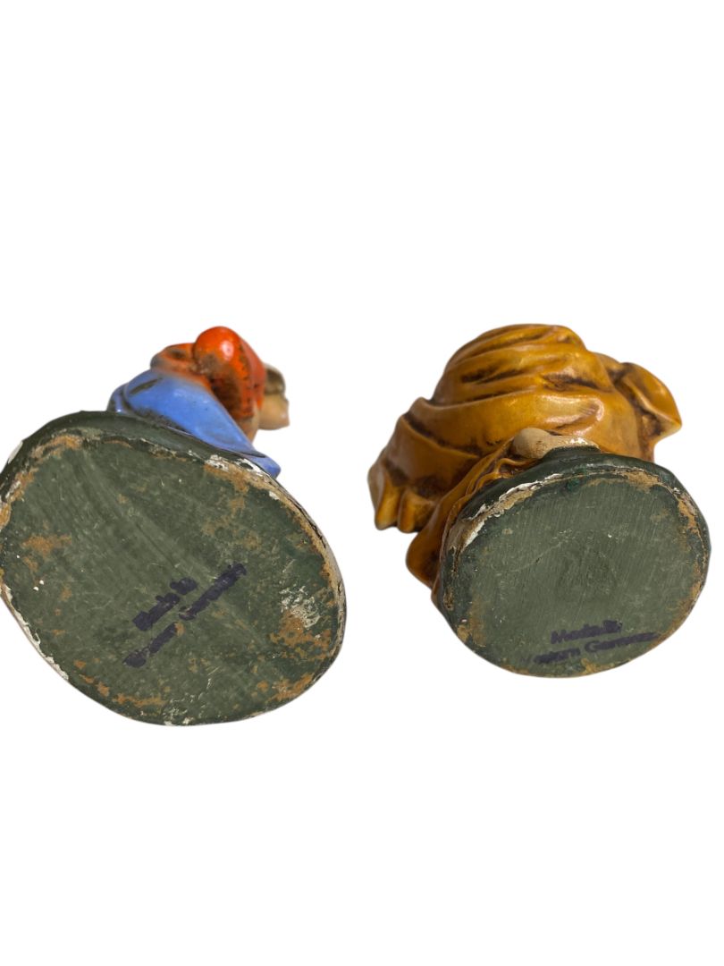 Vintage Mary and Joseph Hollow Plaster Nativity Figurine Western Germany 4"