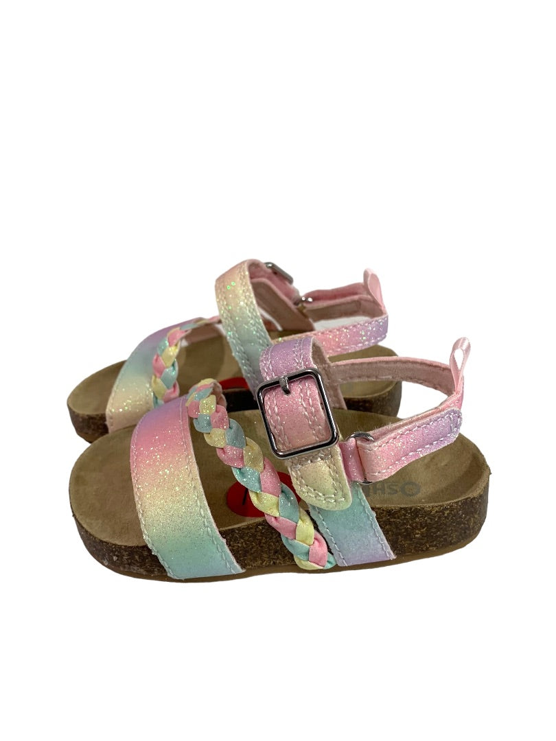 Size 6 Osh Kosh B'Gosh Faith Fashion Sandal Pastel Rainbow Glitter