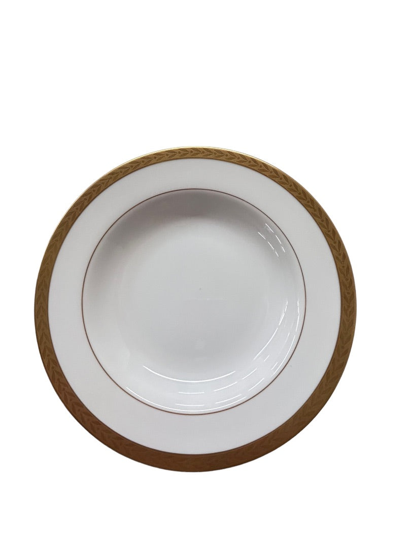 Sango Royalty Pattern White Gold Trim Rim Soup Bowl 8.5" 1970s