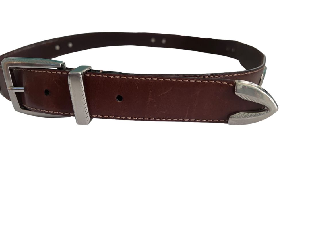 40 PGA Tour Brown Men's Medalion Golf Belt Leather