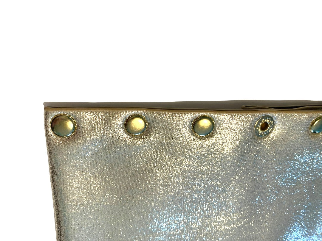 Gold Metallic Slim Crossbody Studded Chain Strap Purse New Designs By Liza Kim