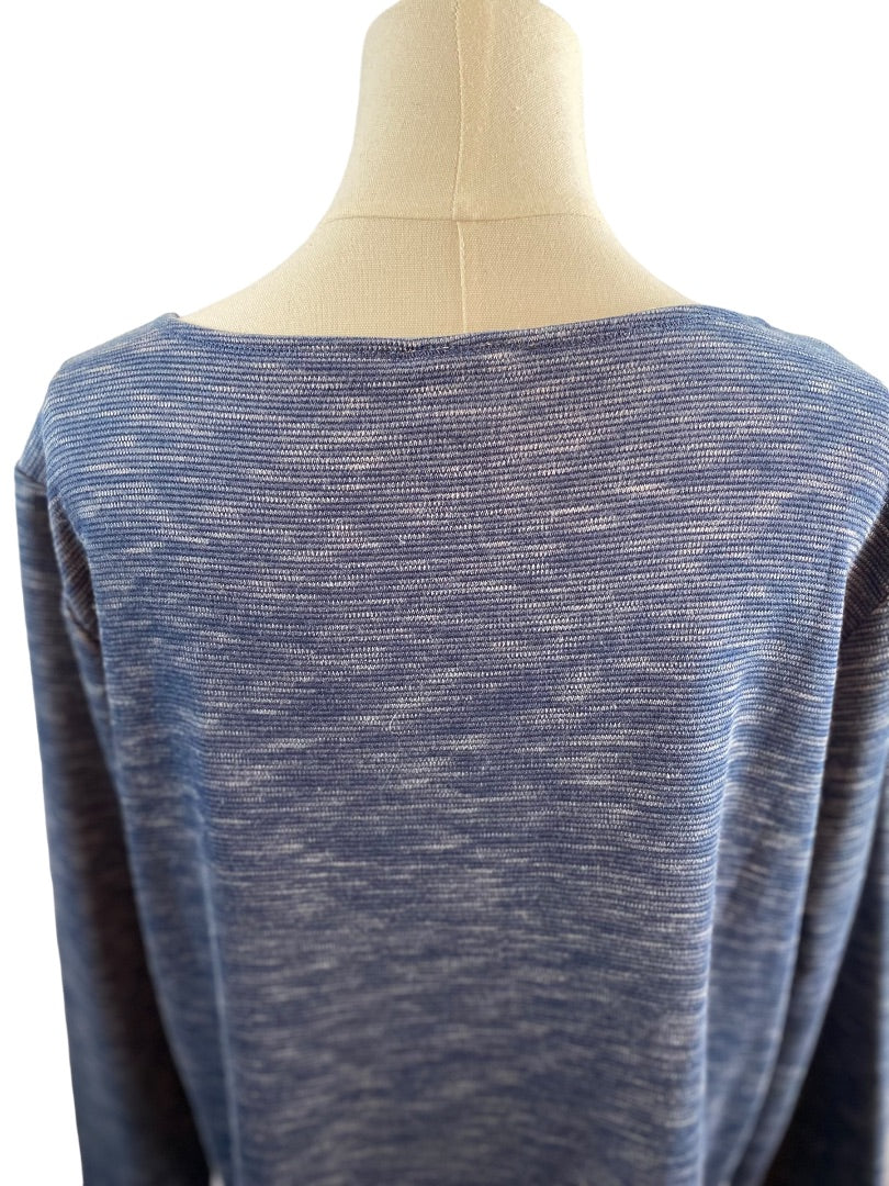 XL Weekends by Chico's Women's Blue Round Neck Casual Pullover Shirt