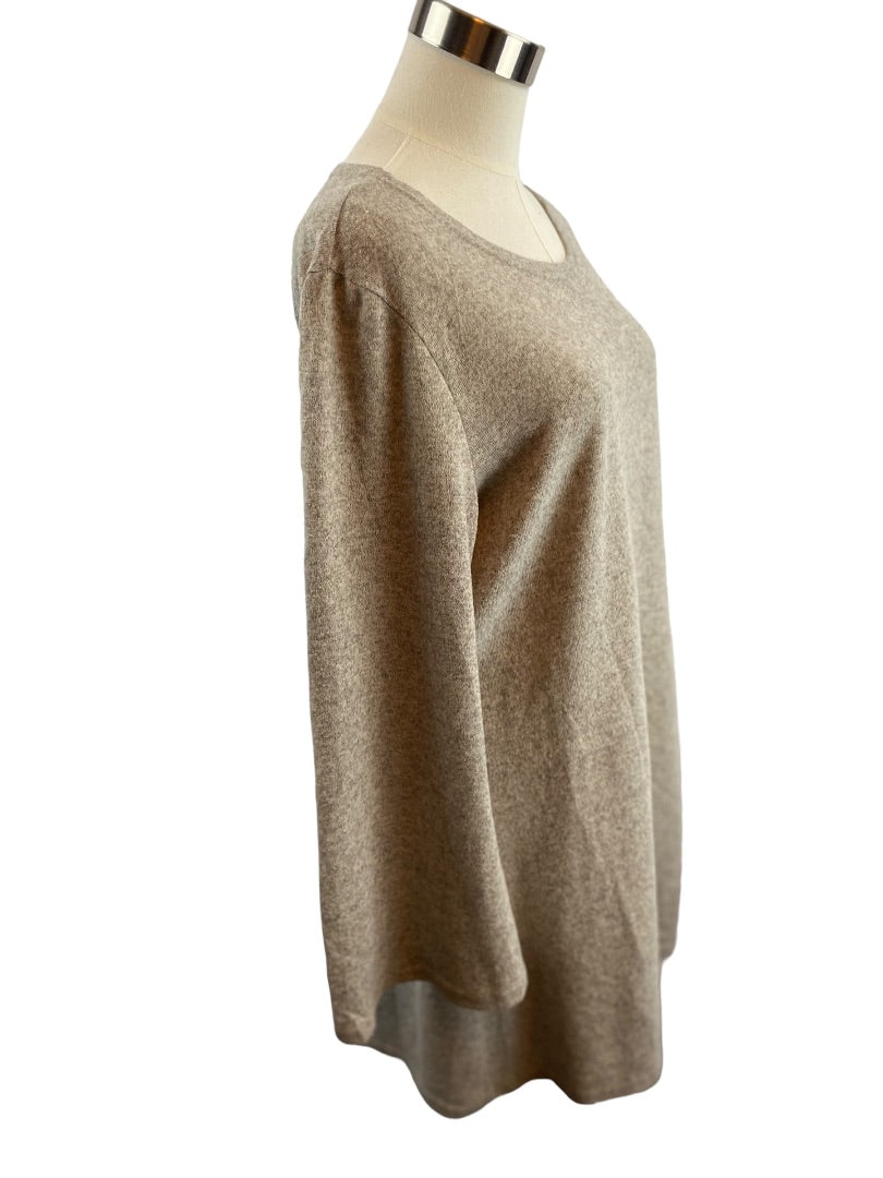 1XL Women's Pullover Tunic Sweater Heathered Gray Long Unbranded