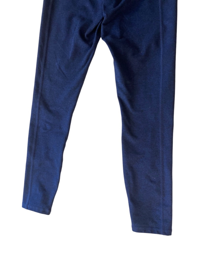 XS Womens Blue Black Leggings Athletic Wear 24" Inseam Crop Capri