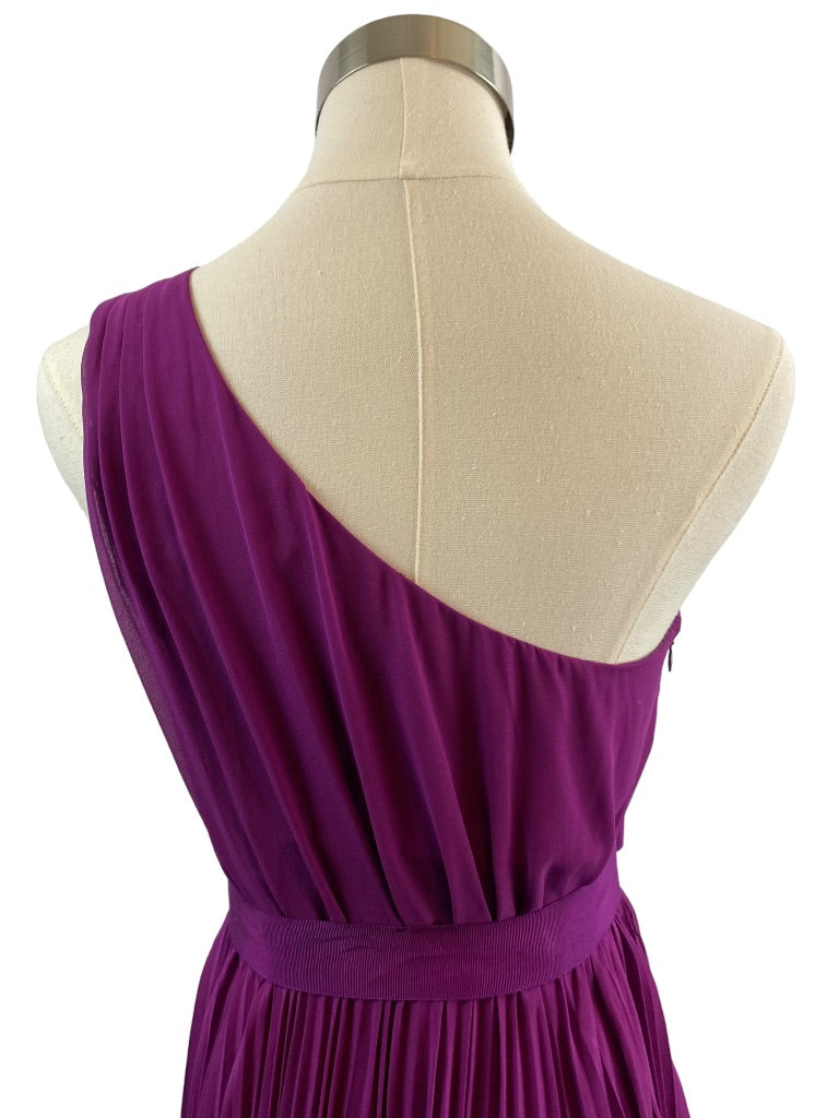 Size 2 The Limited Women's Purple Pleated One Shoulder Sleeveless Ribbon Belt