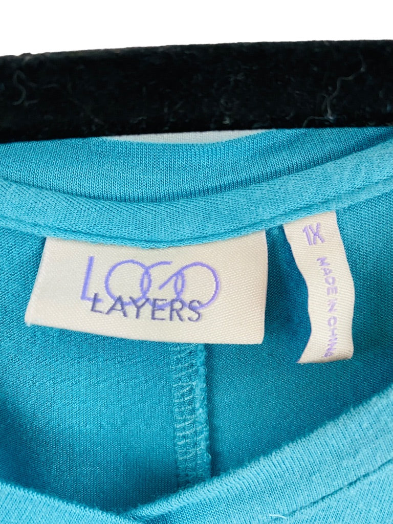 1X LOGO Layers Women's Turquoise Tunic Tank Top Soft