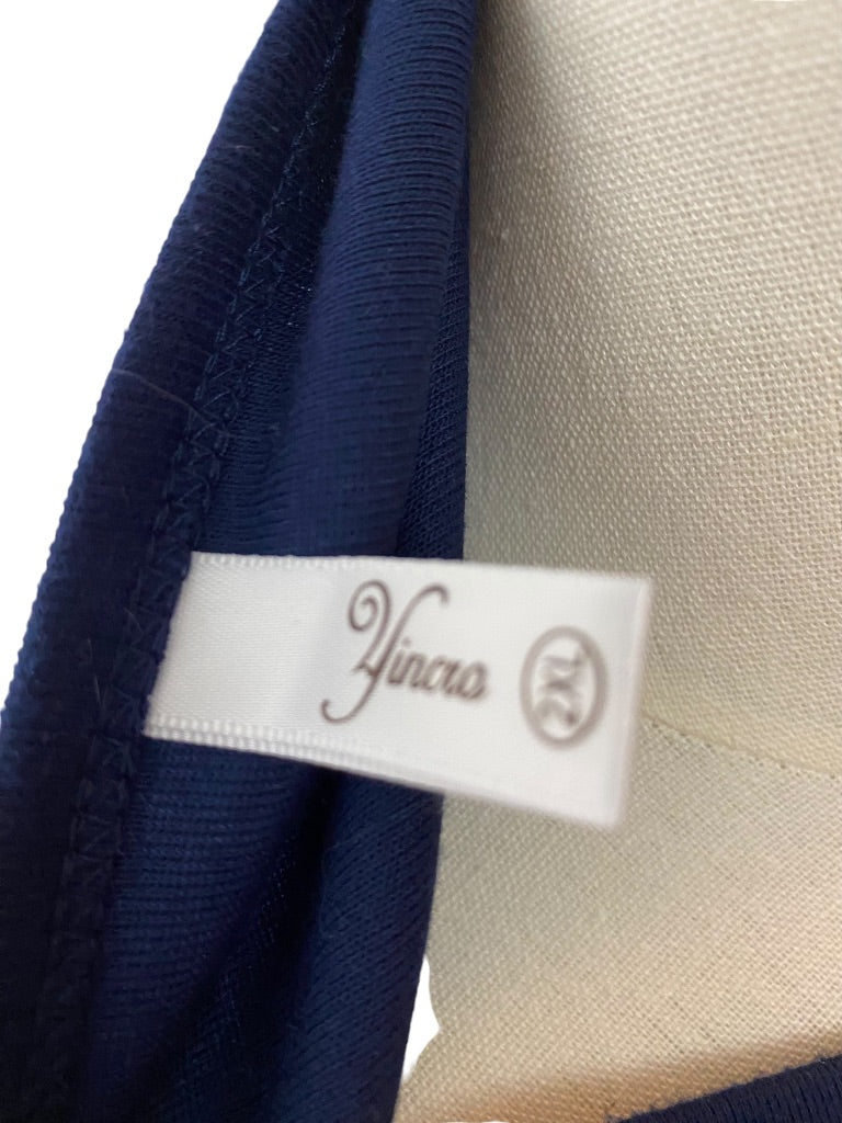 2XL Yincra Navy Blue Women's Long Sleeve Tunic Tshirt Brown Button Detail