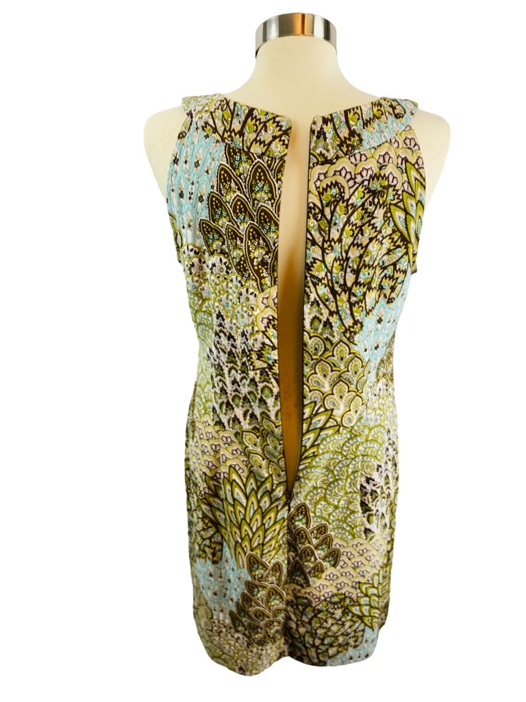 Size 10 Connected Apparel Women's Scoop Embellished Neckline Sheath Dress