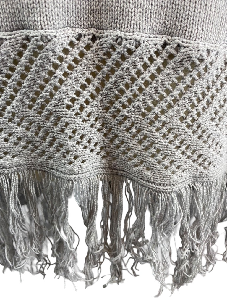 XL Cato Women's Shawl Color Fringe Vest Cardigan Sweater Single Closure