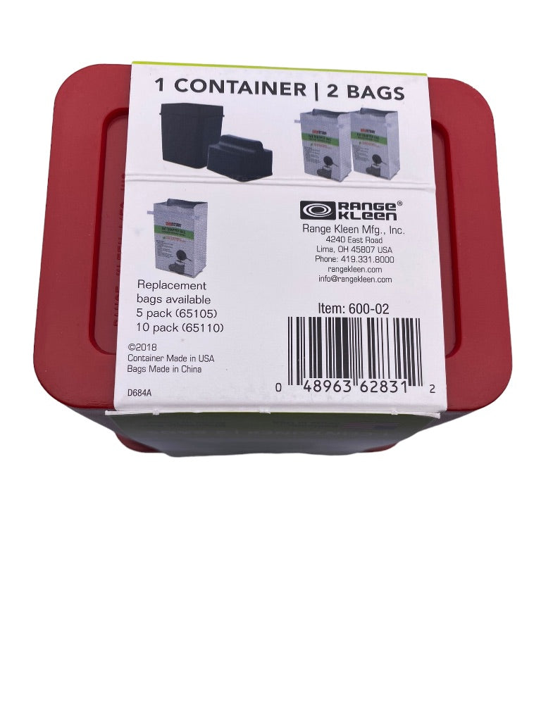 Range Kleen Fat Trapper Starter Kit With 2 Bags Red Lid Easy Disposal New