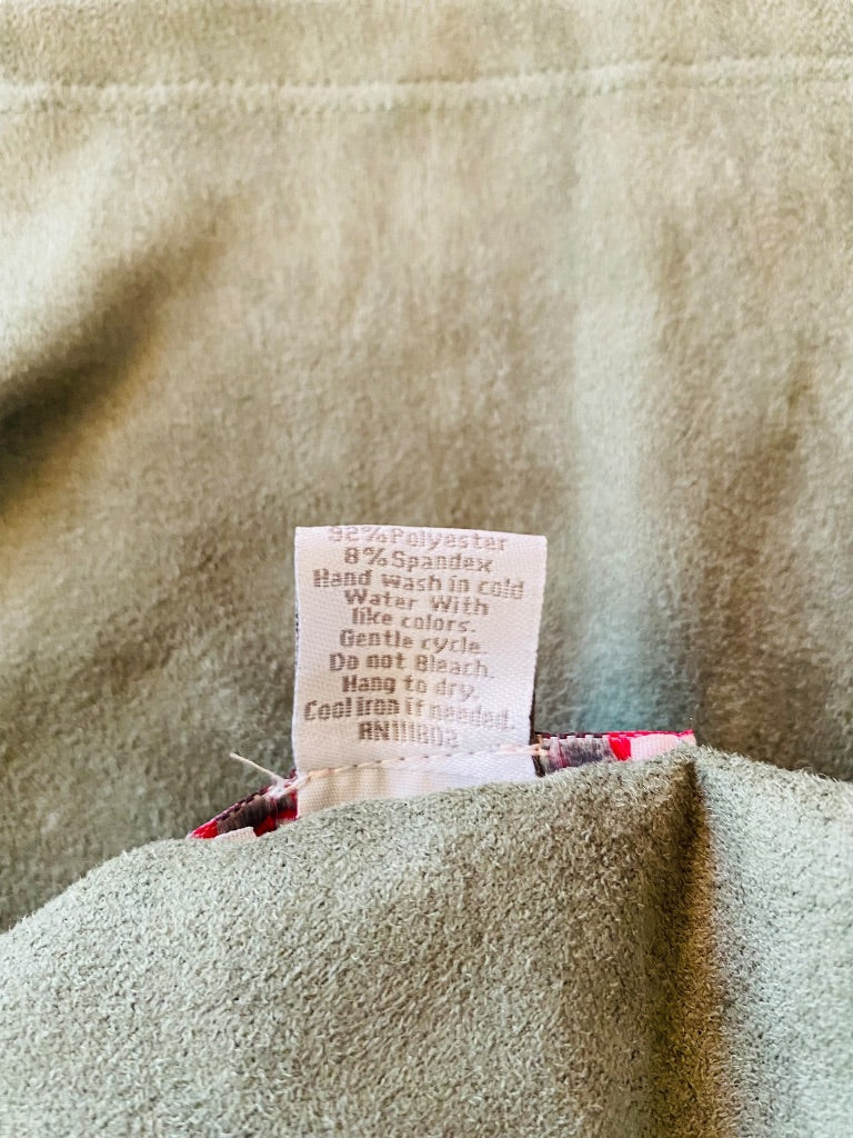 Medium Suzette Collection Women's Army Green Faux Suede Stretch Pull On Mini Skirt