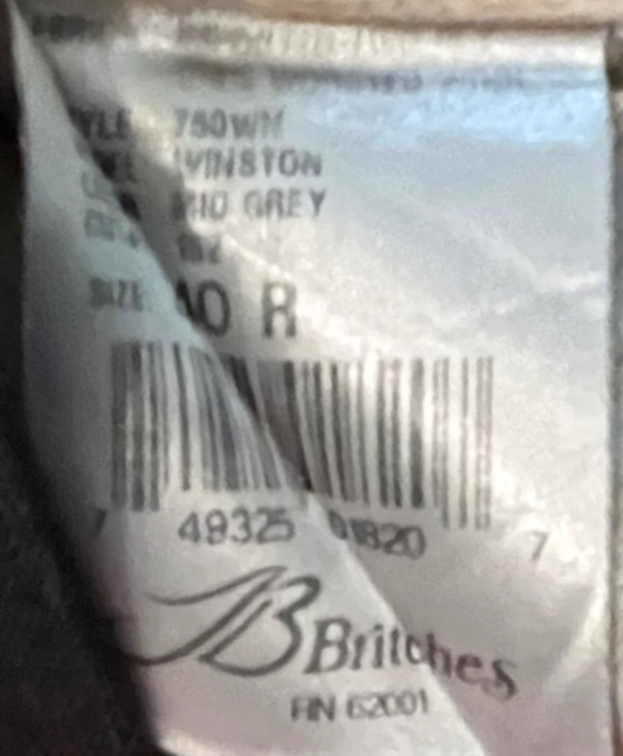 Size 40R JB Britches Nordsrom Mens Cuffed Pleated Winston Dress Pants Worsted Wool Mid Gray Italy