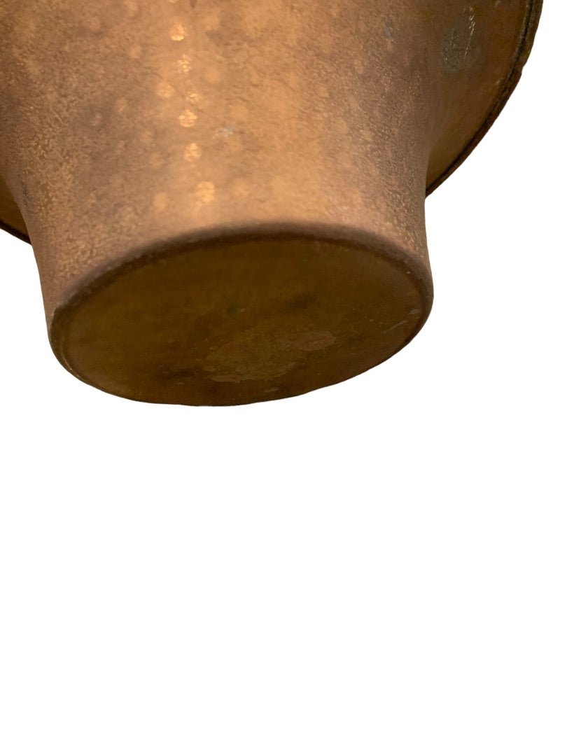 Vintage Brass Hammered Basket Planter Handle 8"h x 3.3" Base Diameter x 6" Diameter