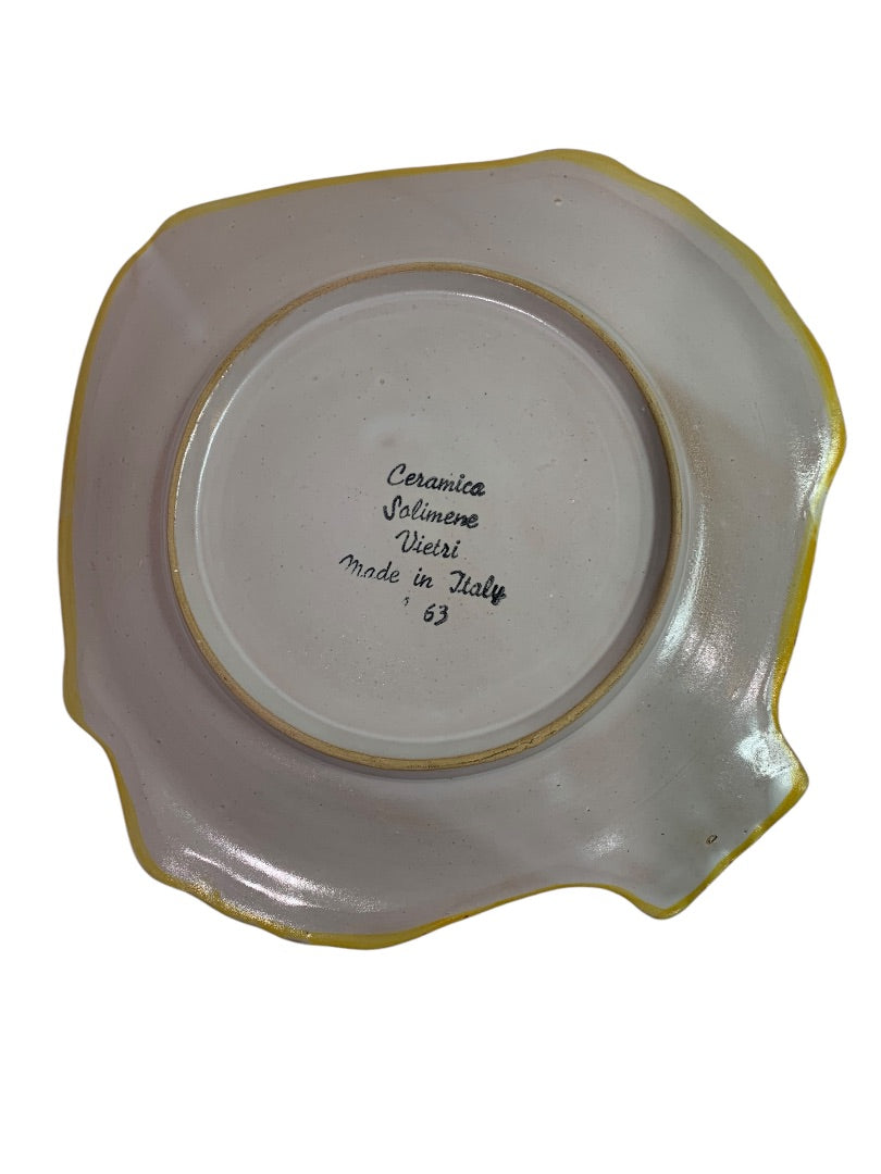 Solimene Vietri Midcentury Floral A63 Plate Italy Pottery 9 Inch