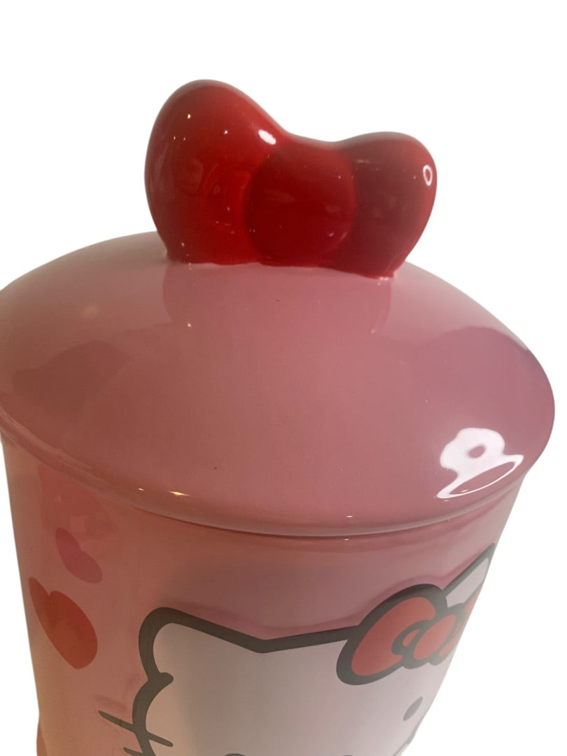 Hello Kitty Ceramic Cookie Jar Canister Pink Sanrio 2012